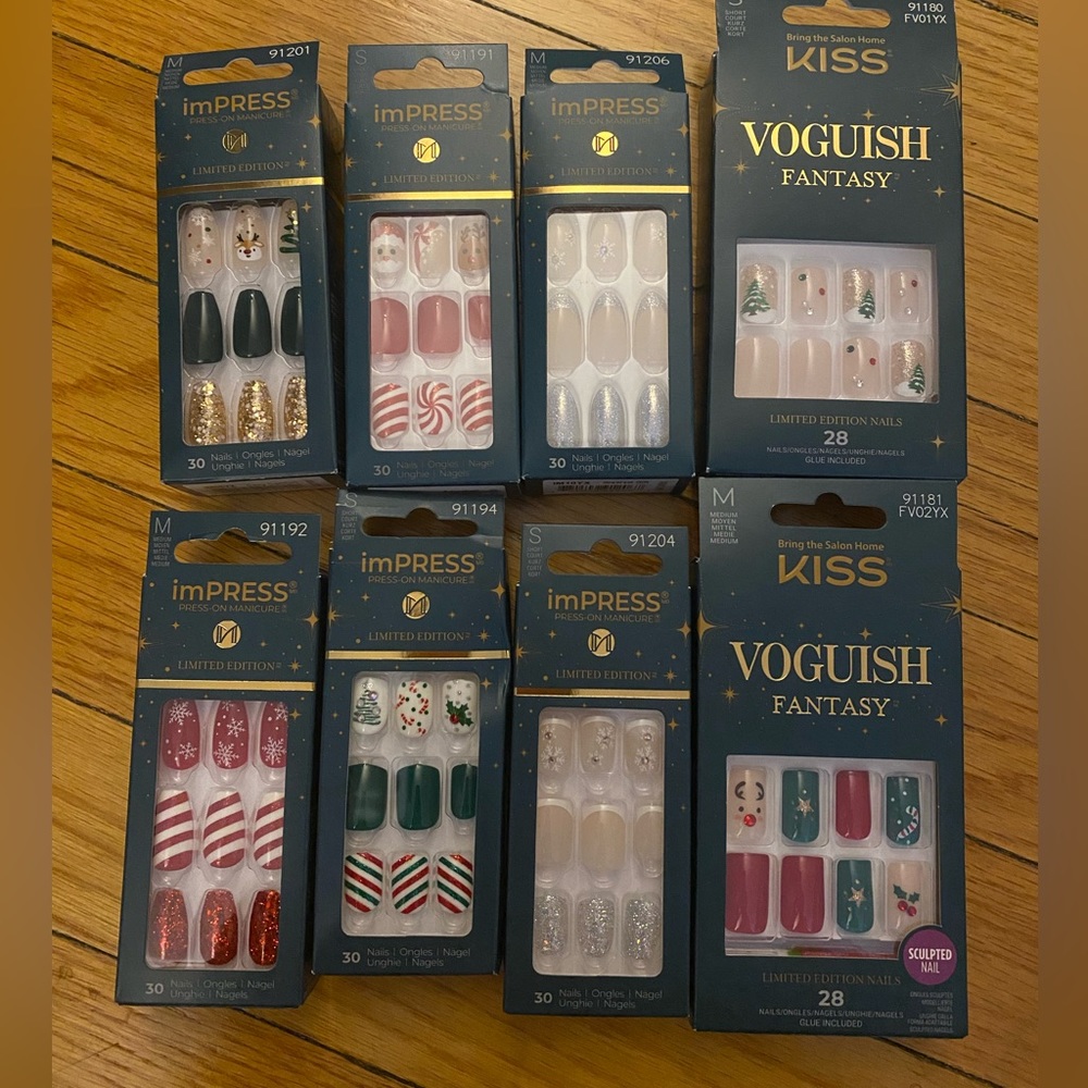 KISS Voguish Fantasy and imPRESS Holiday Nails